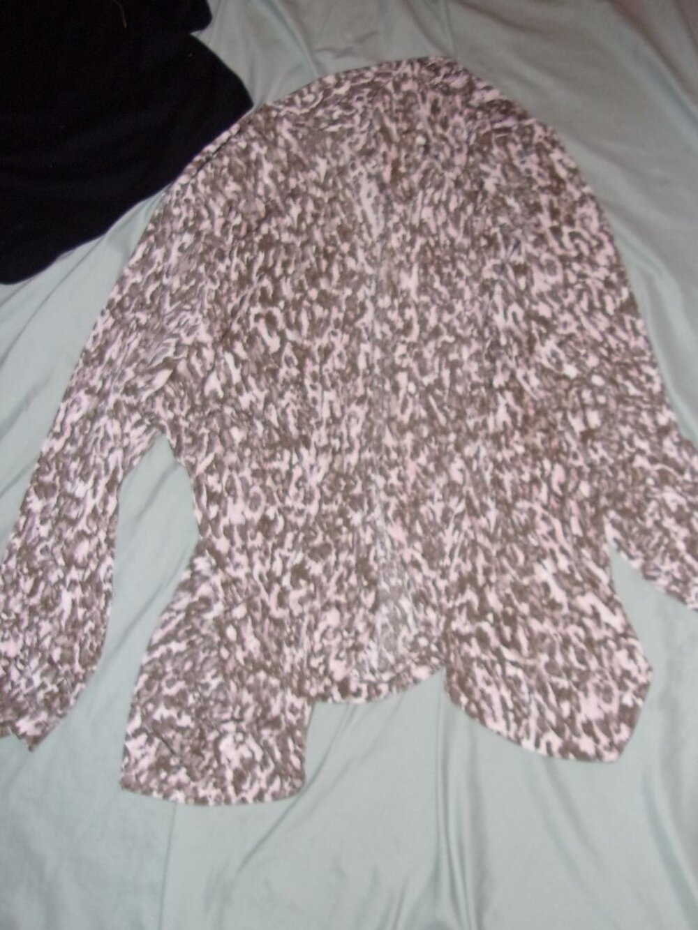 chicos size 3 x womens coat 3x tan white print casual dress coverup